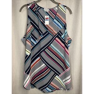 Van Heusen NWT Size XL Multicolored Sleeveless Striped Pullover Top/Blouse